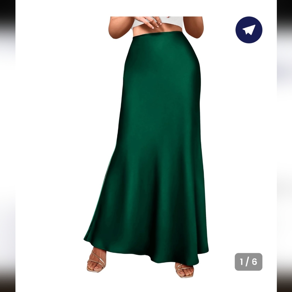 Elegant Green Maxi Skirt Brand Antonio Melani